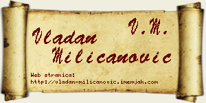 Vladan Milicanović vizit kartica